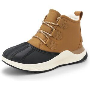 Women’s Tan Waterproof Lace Up Anti-Slip Warm Snow Booties Sneakers